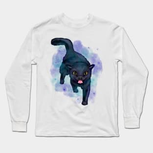 Smiling black cat Long Sleeve T-Shirt